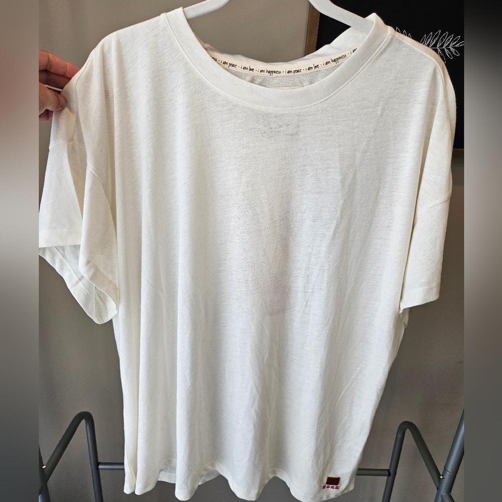 Peace Love World White Sunset Graphic Print Tee T-Shirt Size XL Amor De Mar